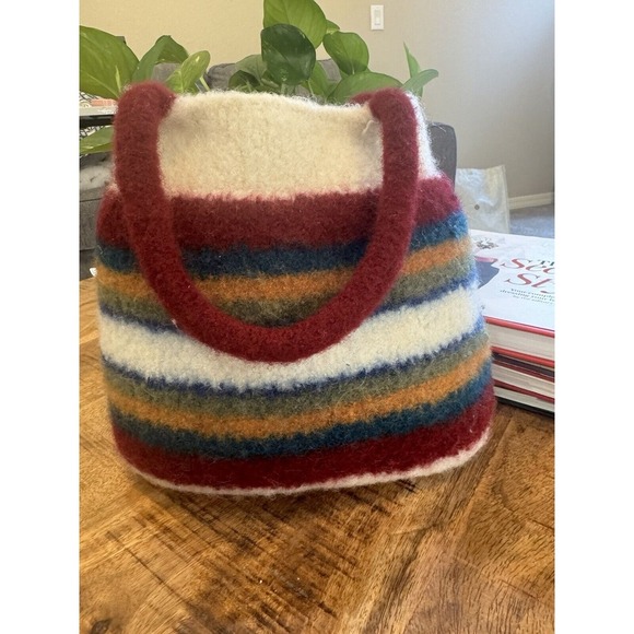 Knit Wool Women's‎ Handbag Tote Bucket Shoulder Bag - Picture 1 of 5